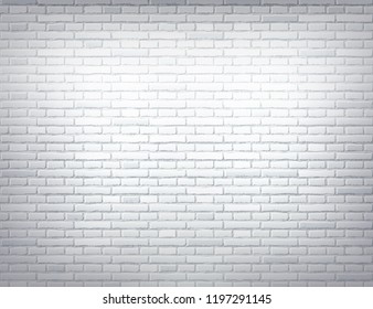 Vector white brick wall textured background. Modern room interior design wallpaper made of concrete, rough stone blocks. Urban building facade exterior backdrop.