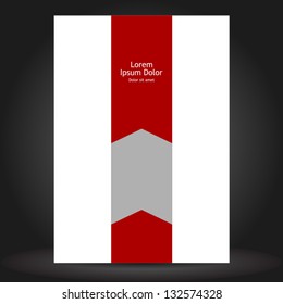 Vector white brochure template design with red arrows. EPS 10