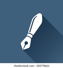 Vector white brush icon on dark background 