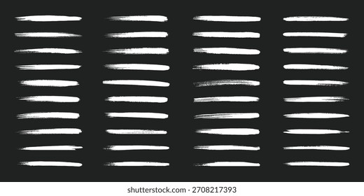 Coleção de Linhas de Pincel Branco de Vetor