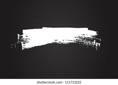 Vector white brush stroke over black canvas background