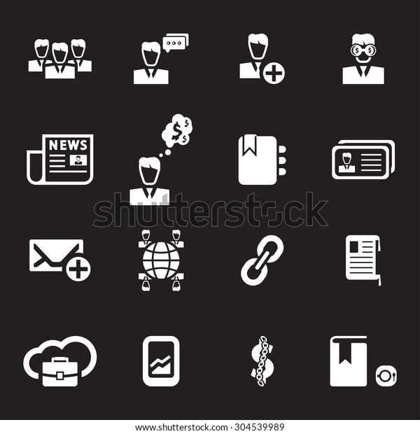 Vector White Business Icon Set On Stock Vector (Royalty Free) 304539989