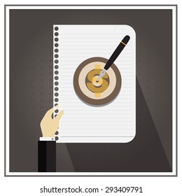vector white business paper line write  vector symbol target