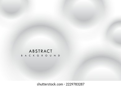 Vector white buttons geometric circle shape with shadow texture on white background.