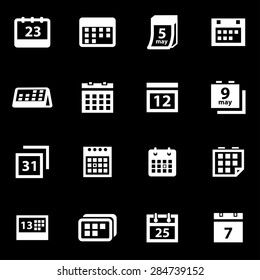 Vector white calendar icon set.