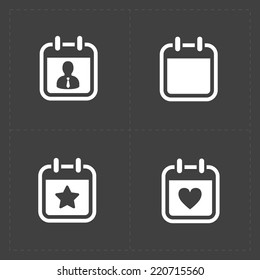 Vector White Calendar Icons