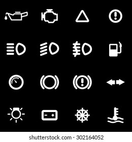 Vector white car dashboard icon set.