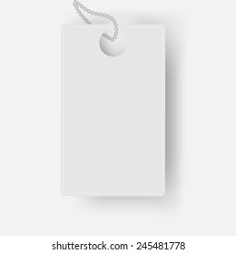 Vector white card with a chain