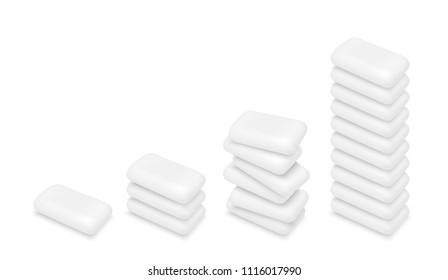 Vector white chewing gum.