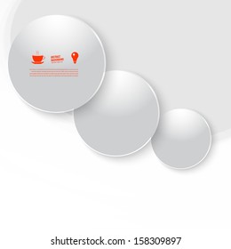 Vector white circle. Abstract background for design