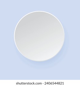 Vector white circle banner with blank space.