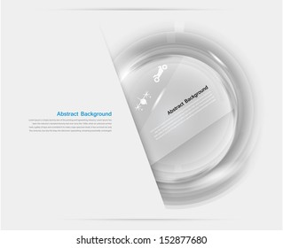 Vector white circle glass. Abstract background
