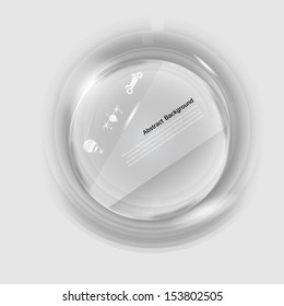 Vector white circle glass. Abstract background