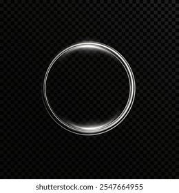 Vector white circle light line effect. Light round line with advantage effect. white dust circle png.