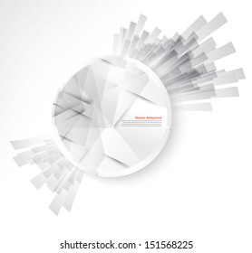 Vector white circle. Ray and explosion