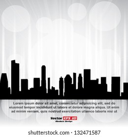 Vector white City Silhouette brochure - background design