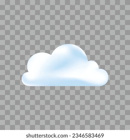 Ilustración de dibujos animados en la nube blanca vectorial.