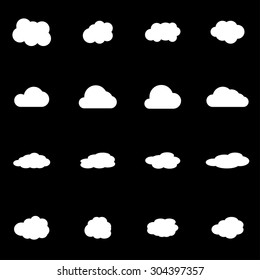 Vector White Cloud Icon Set Stock Vector (Royalty Free) 304397357 ...