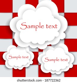 Vector white cloud of paper on an abstract background .  Vector  illustration 
