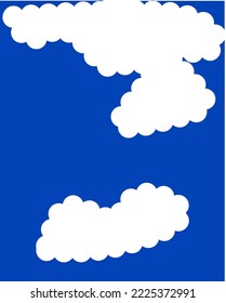 Vector of white clouds with blue sky