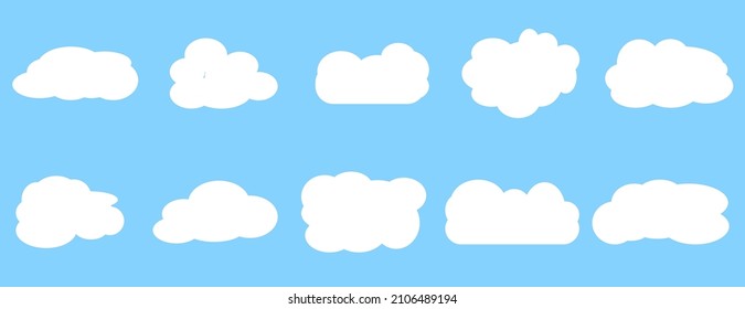 Vector white clouds icons set