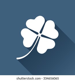 Vector white clover icon on dark background 
