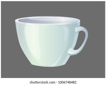 Vector white coffee cup