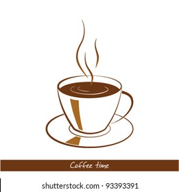 Vector white coffee cup