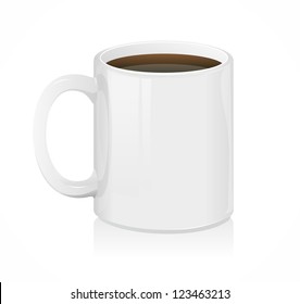 Vector white coffee cup isolated