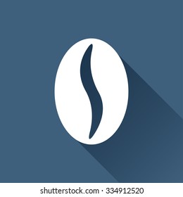 Vector white coffee icon on dark background 