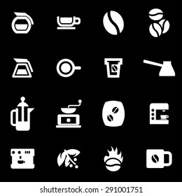 Vector white coffee icon set. 