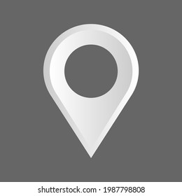 Vector white colored map pin icon. Easy to edit and scalable to any size.