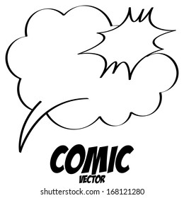Vector White Comic Speech Bubble Empty Isolated