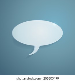 Vector White Comics Bubble on Blue Gradient Background