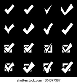 Vector white confirm icon set