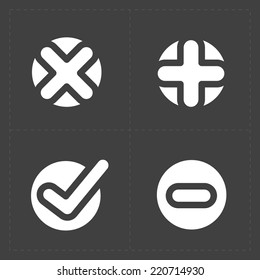 Vector white confirm icons set