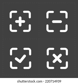 Vector white confirm icons set