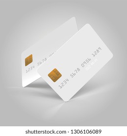 Vector White Credit Card Illustration Template