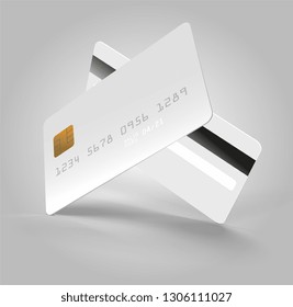 Vector White Credit Card Illustration Template