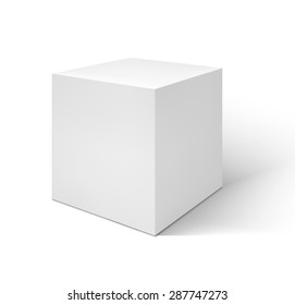 Vector White cube  isolated on white background