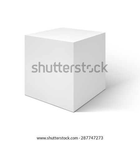 Vector White cube  isolated on white background