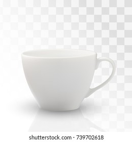 vector white cup isolated on transparent white background