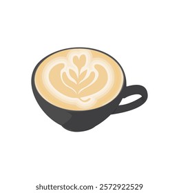 Vector of a white cup of mixed cream coffee