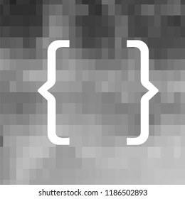 Vector White Curly Bracket Icon on Grey Background