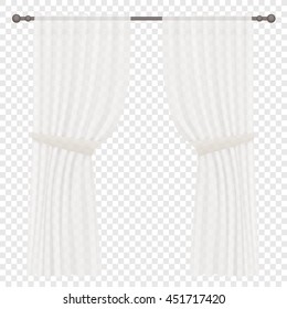 Cortinas blancas vectoriales aisladas sobre fondo alfa transperante