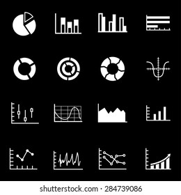 Vector white diagrams icon set.