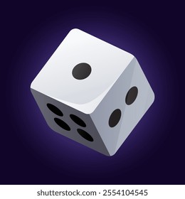 Vector white dice for casino game isolated on white background.