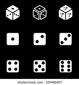 Vector white dice icon set.