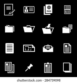 Vector white document icon set.