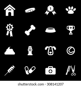 Vector white dog icon set.